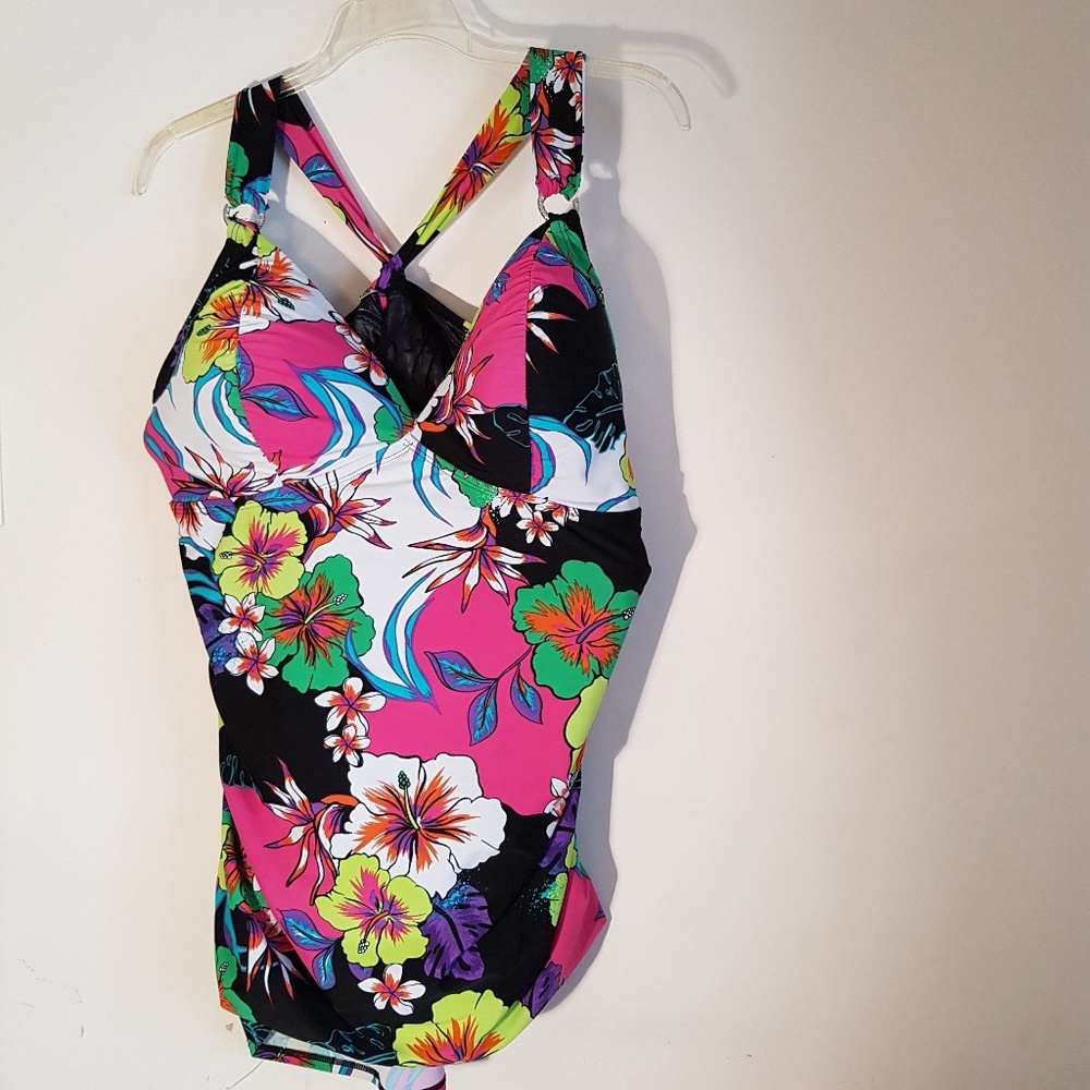 Lane Bryant Tropical Swim top with built in bra.